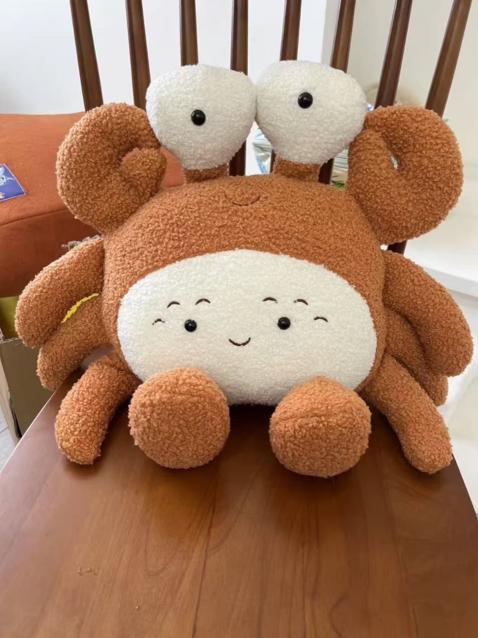 Cojín de peluche personalizado con forma de cangrejo