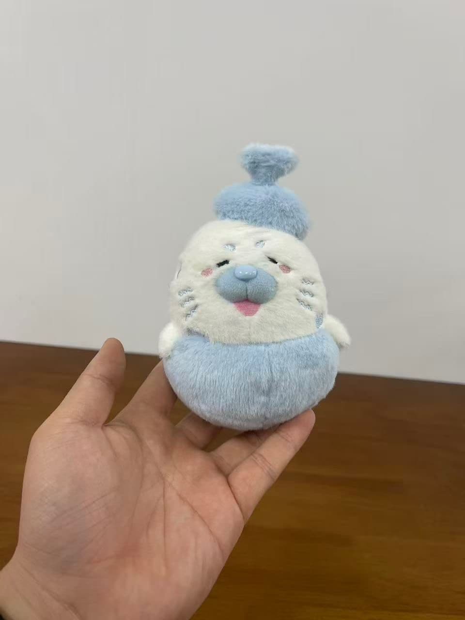 Blue spinning-top seal designer plush toy